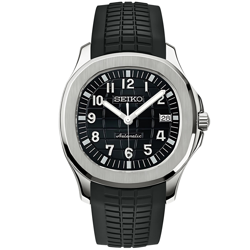 Seikonaut Black - front dial view | The Golden Mods