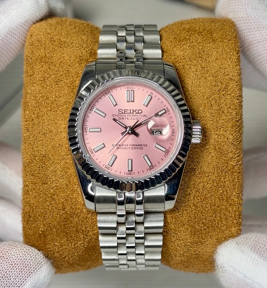 Ladyjust Pink Dial - front dial view | The Golden Mods