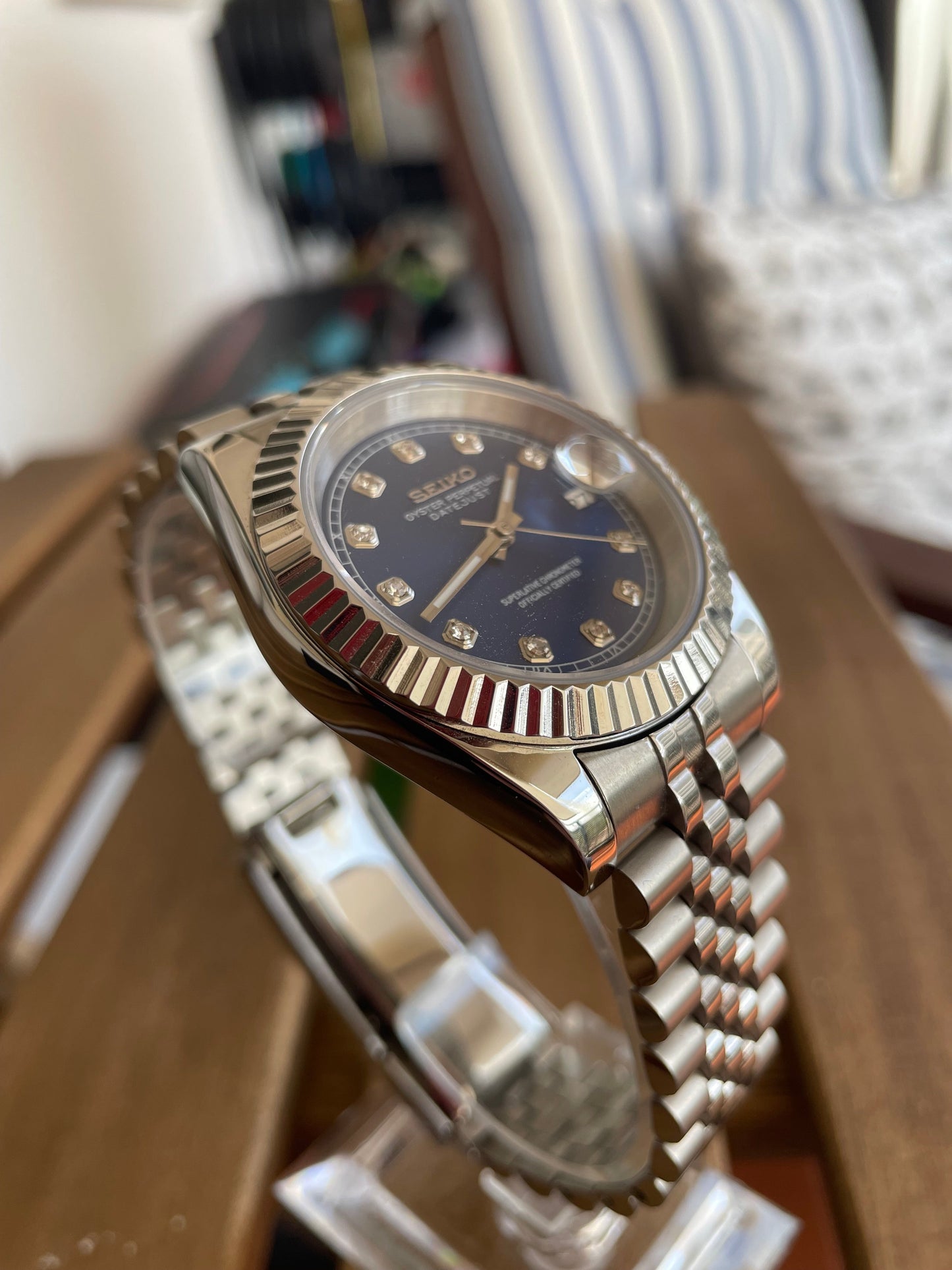 Seikojust | Blaues Diamantenzifferblatt