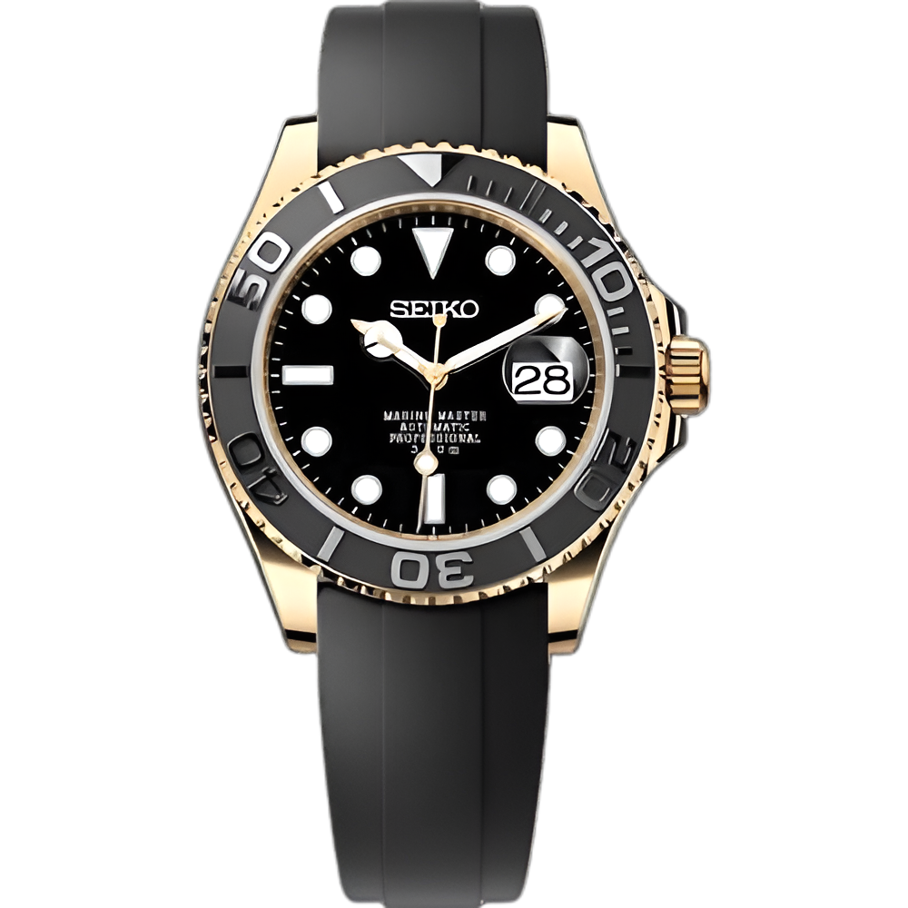 Yachteiko Gold Black - front dial view | The Golden Mods