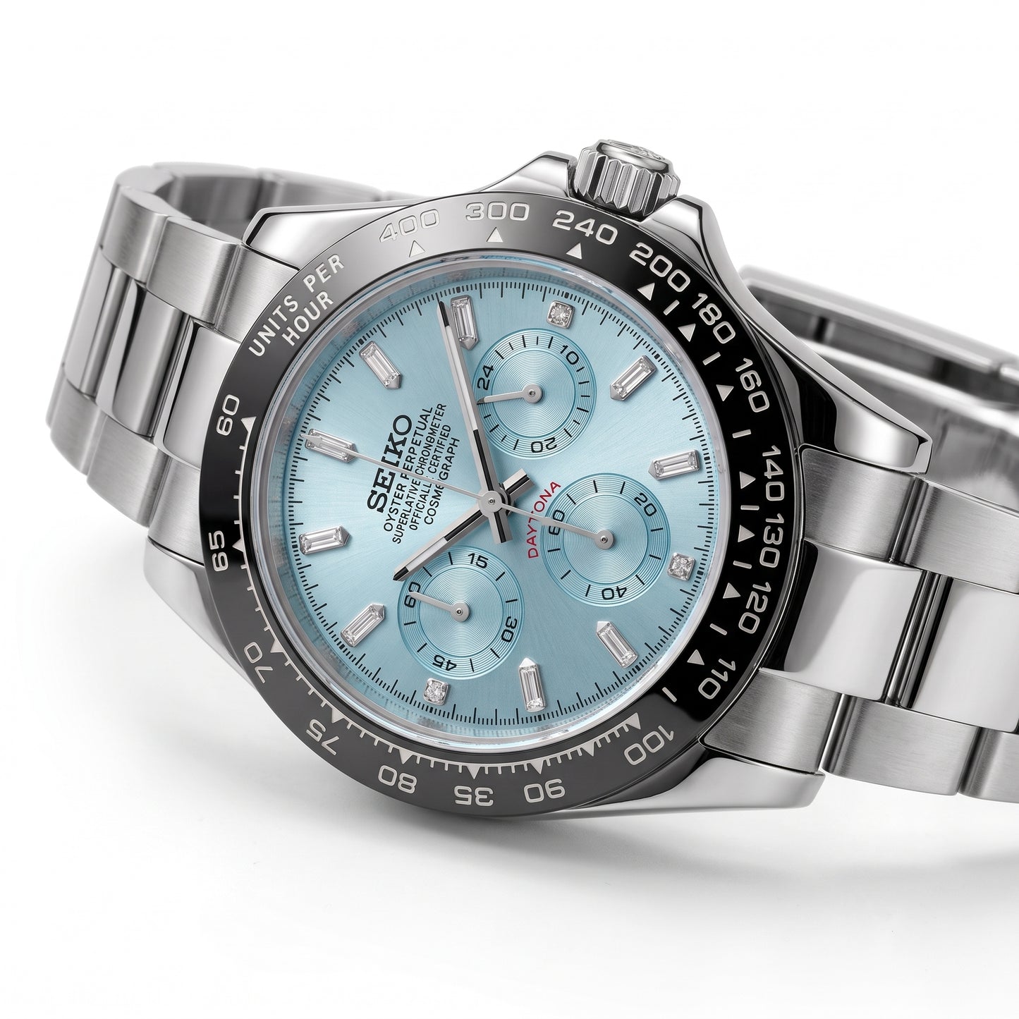 Seitona | Ice Blue Bagette Diamonds