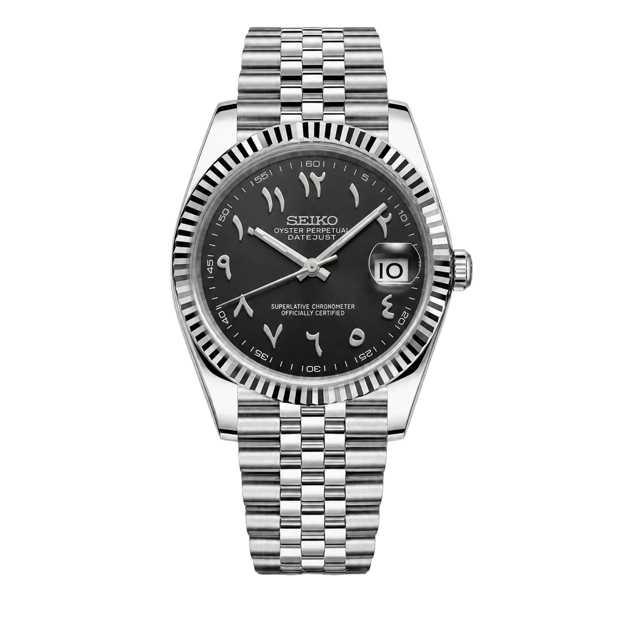 Seikojust | Schwarzes arabisches Zifferblatt