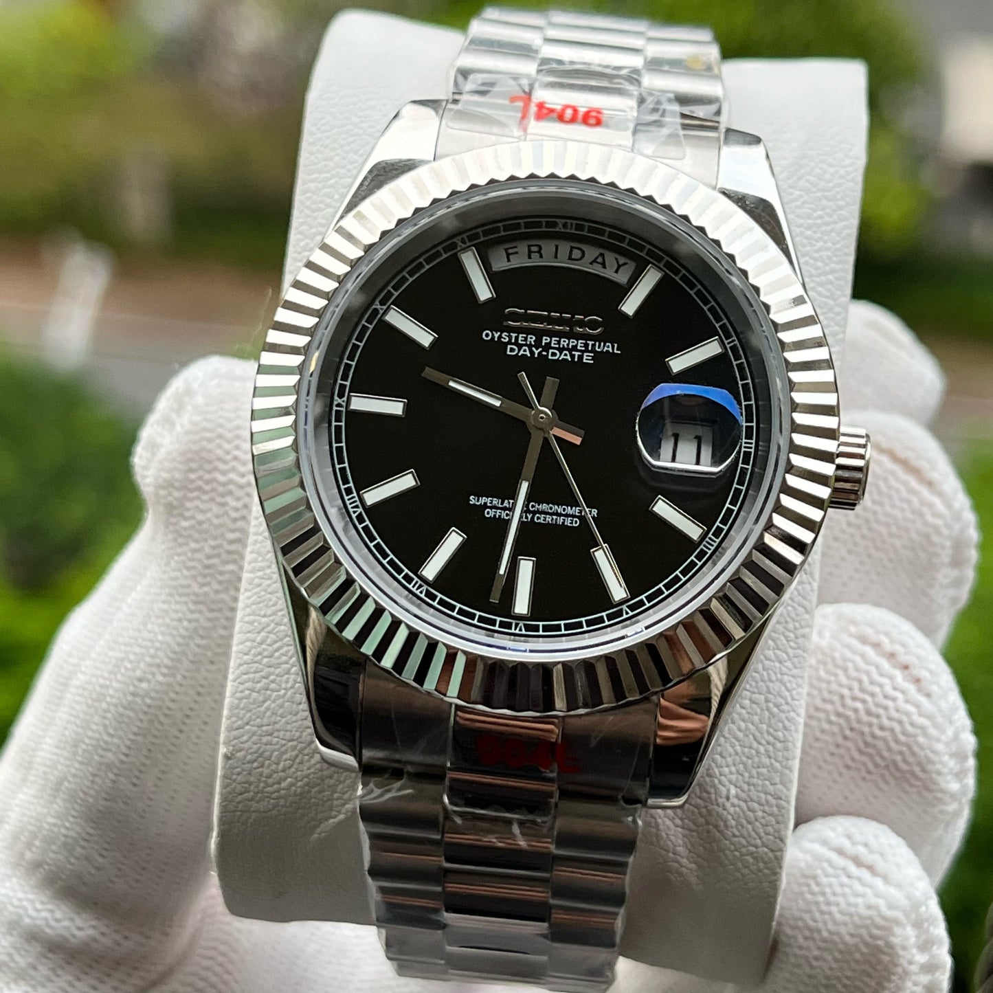 Seikodate Black - front dial view | The Golden Mods