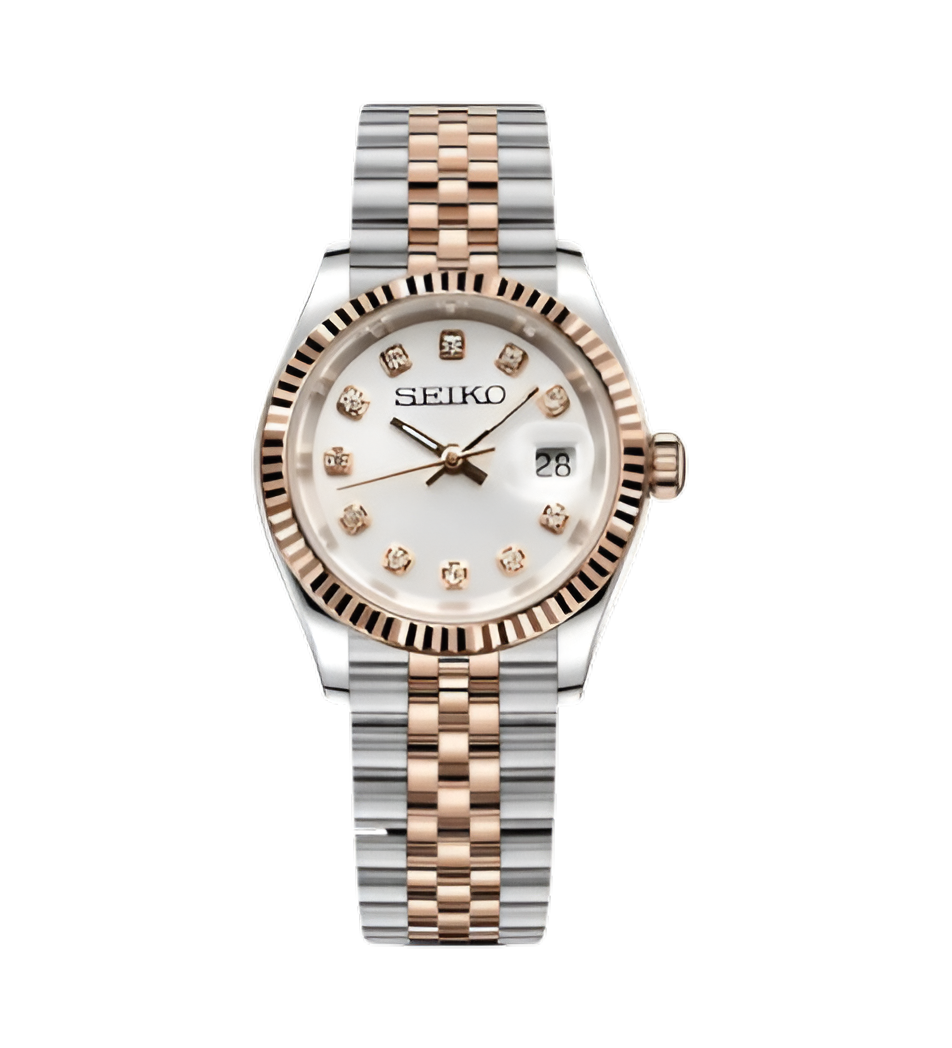 Ladyjust Twotone White Dial - front dial view | The Golden Mods