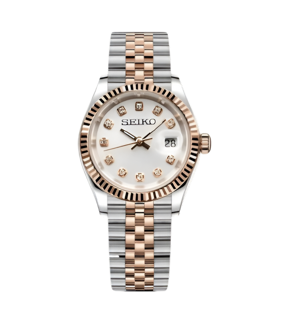 Ladyjust Twotone White Dial - front dial view | The Golden Mods