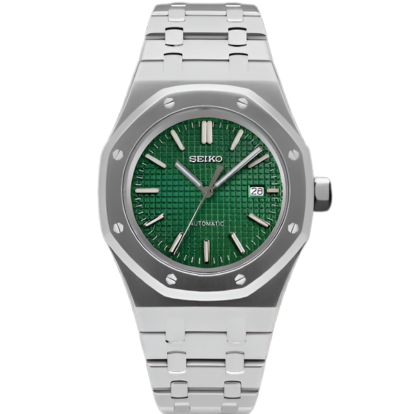 Seikoak Green - front dial view | The Golden Mods