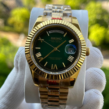 Seikodate Green Gold - front dial view | The Golden Mods