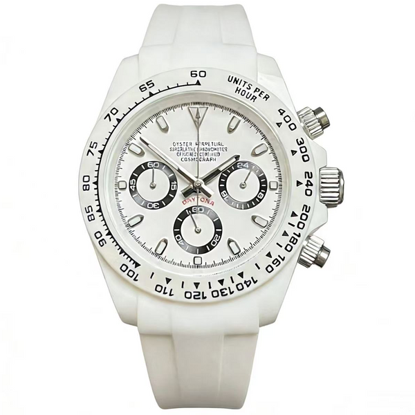 Seitona Full White - front dial view | The Golden Mods