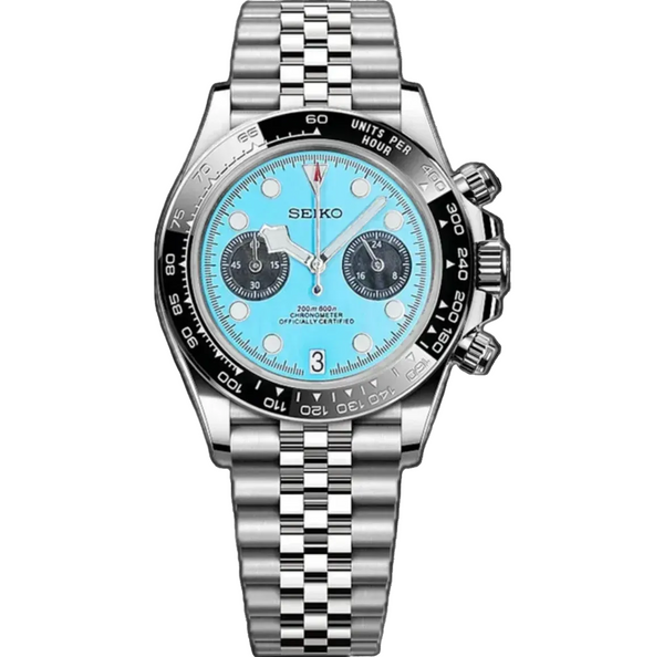 Blackteiko Chrono Tiffany - front dial view | The Golden Mods