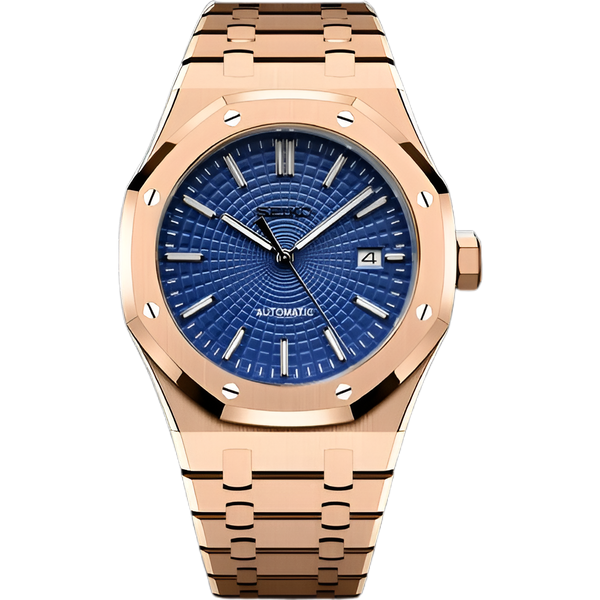 Seikoak Rose Gold and Navy Blue - front dial view | The Golden Mods