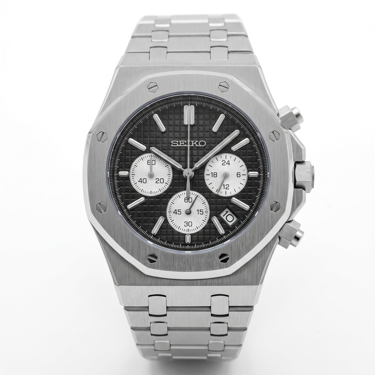 Seikoak | Chronograph Schwarz und Silber