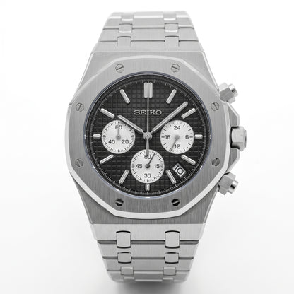 Seikoak | Chronograph Schwarz und Silber