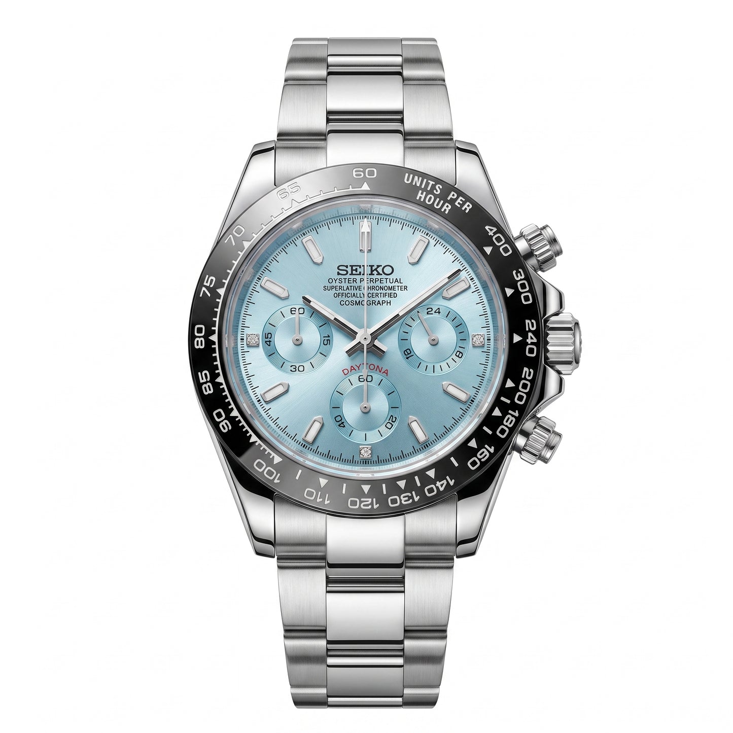 Seitona | Ice Blue Bagette Diamonds