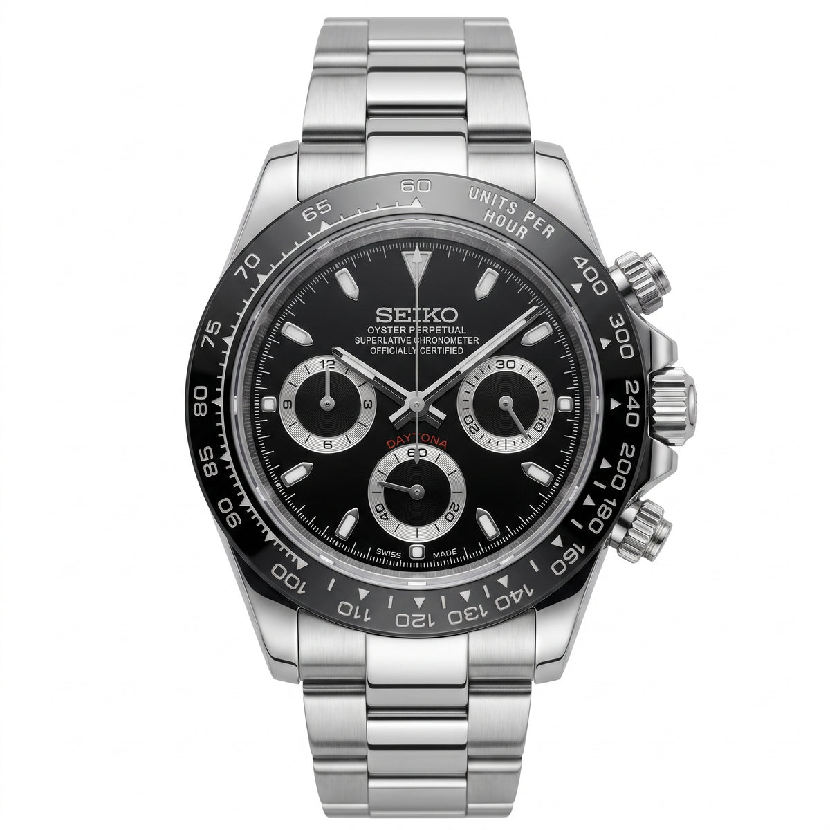 Seitona Le Mans Seiko mod watch front view | The Golden Mods