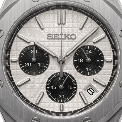 Seikoak Panda Chronograph Seiko mod watch side angle | The Golden Mods