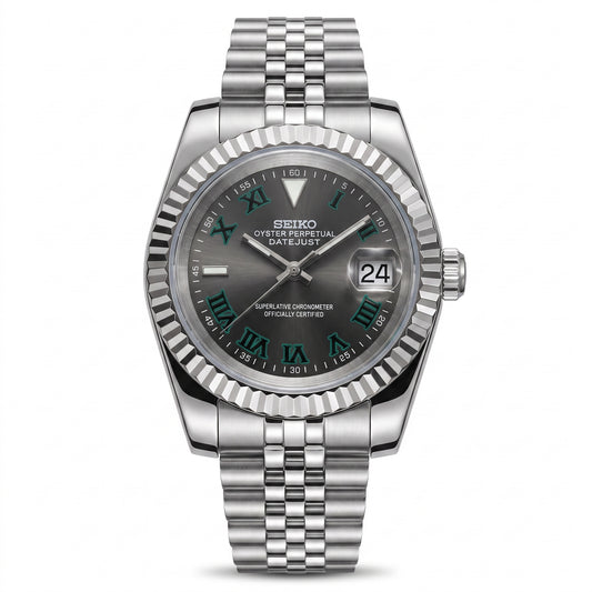 Seikojust Wimbledon Seiko mod watch front view | The Golden Mods