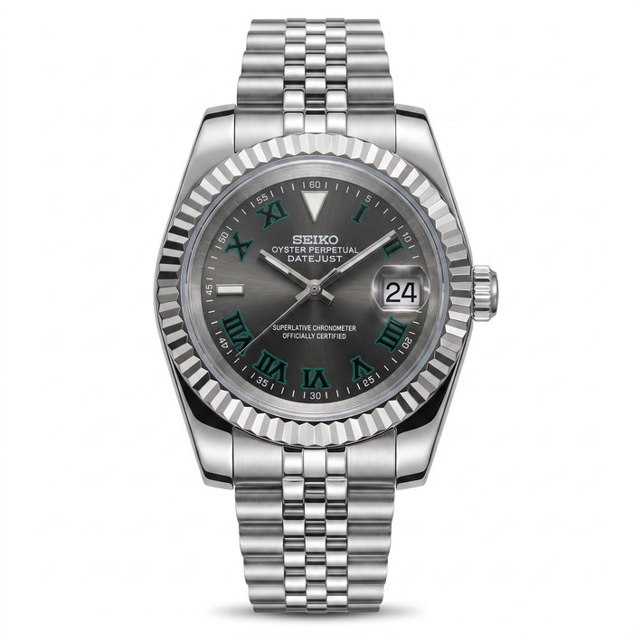 Seikojust Wimbledon Seiko mod watch front view | The Golden Mods
