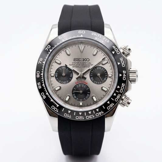 Seitona Ghost OysterFlex Seiko mod watch front view | The Golden Mods