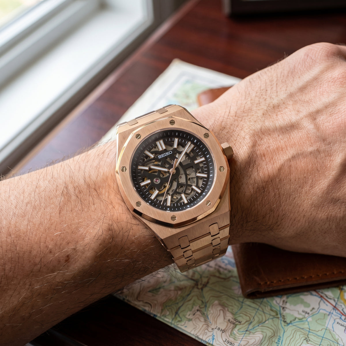 Seikoak | Skeleton Rose Gold