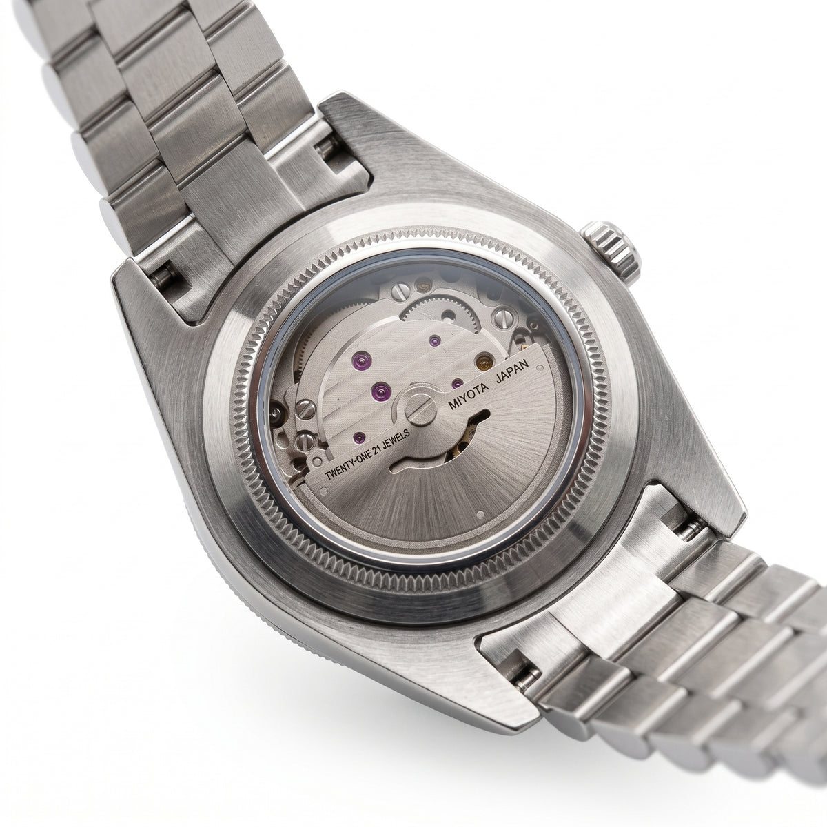 Seikodate Seiko mod watch – exhibition case back
