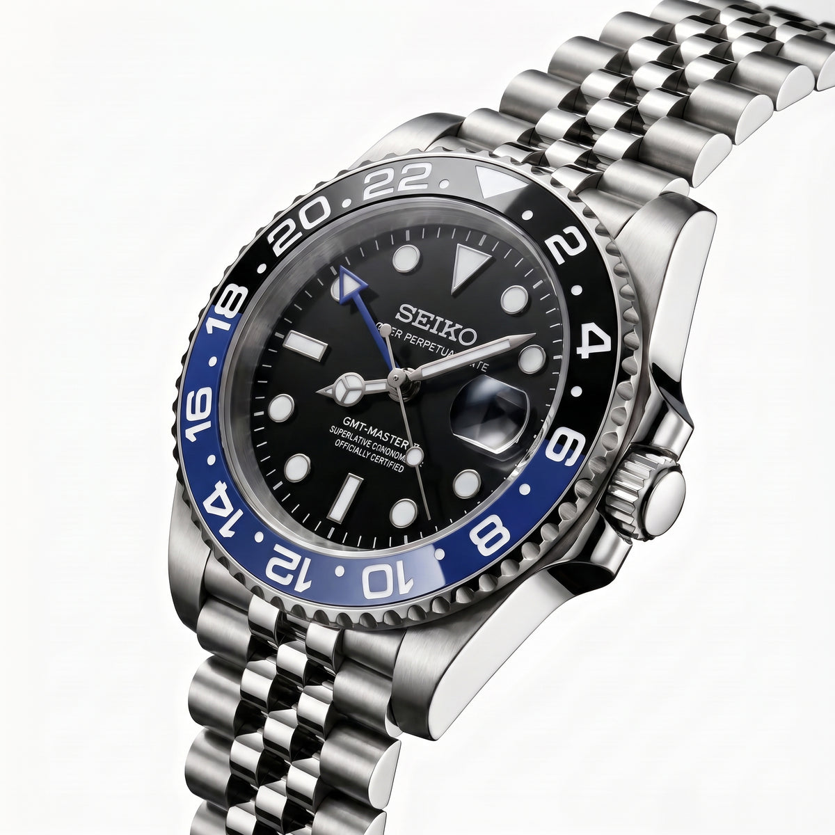 GMTeiko Batman Seiko mod watch detail shot | The Golden Mods