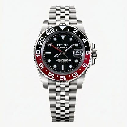 GMTeiko Coca-Cola Seiko mod watch front view | The Golden Mods