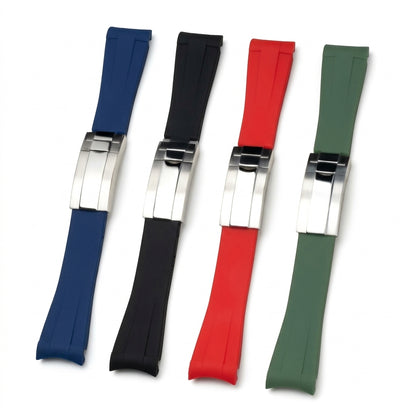 Rubber watch strap in black, blue, red and green – The Golden Mods