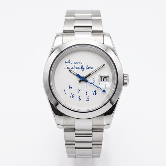 Seikojust Who Cares Seiko mod watch front view | The Golden Mods