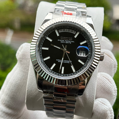 Seikodate Black - front dial view | The Golden Mods