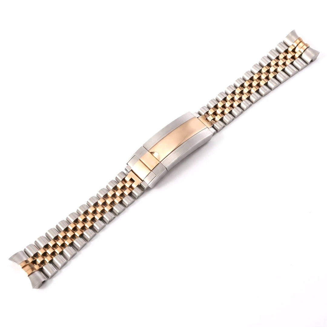 Jubilee watch bracelet in two-tone steel and rose gold | The Golden Mods