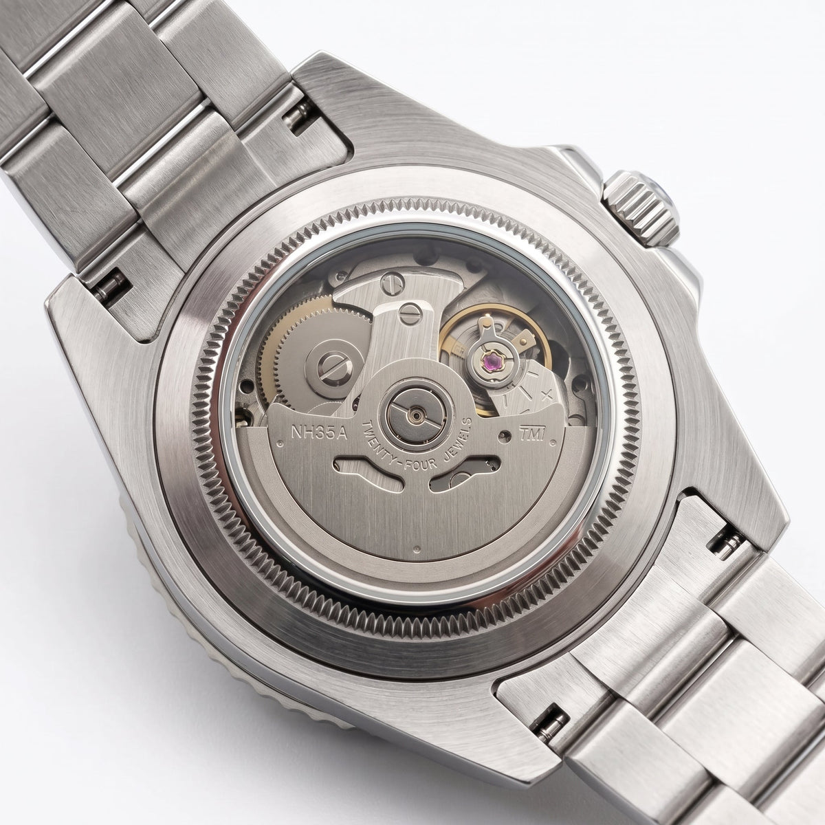 Seikomariner Batman Seiko mod watch – NH35A automatic movement, exhibition case back