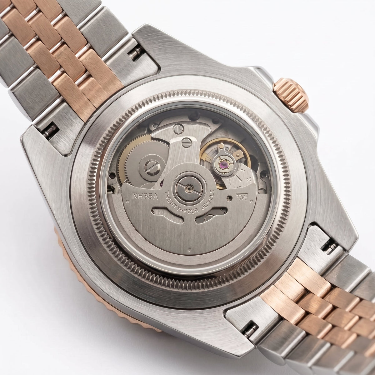 Seikomariner Rootbeer Seiko mod watch – NH35A automatic movement, exhibition case back