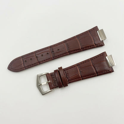 Nautiko leather strap in brown with steel buckle