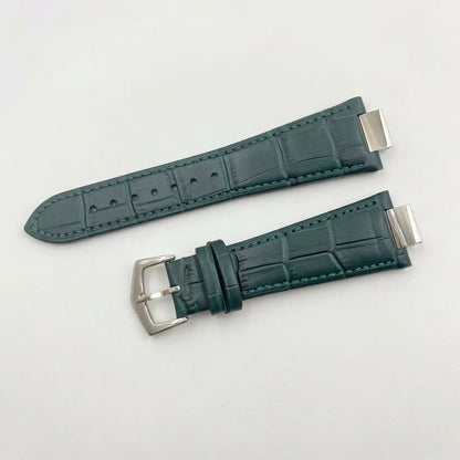 Nautiko leather strap in green with steel buckle