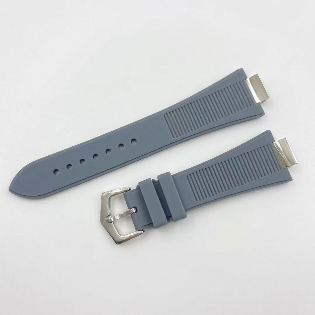 Nautiko rubber strap in grey with steel buckle