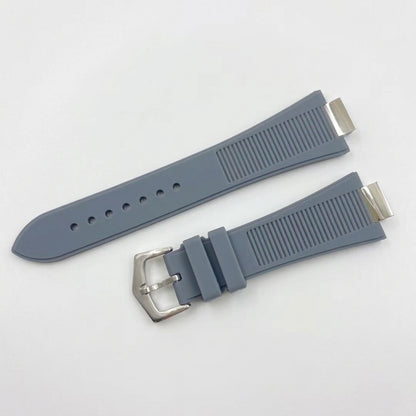 Nautiko rubber strap in grey with steel buckle