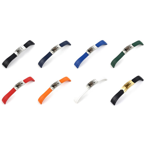 Oysterflex curved-end rubber watch straps in 7 colours | The Golden Mods