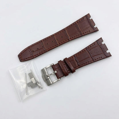 Seikoak leather strap in brown with steel buckle
