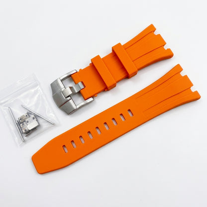 Seikoak rubber strap in orange with steel buckle