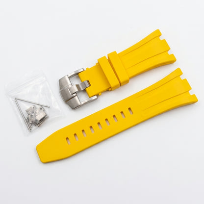 Seikoak rubber strap in yellow with steel buckle