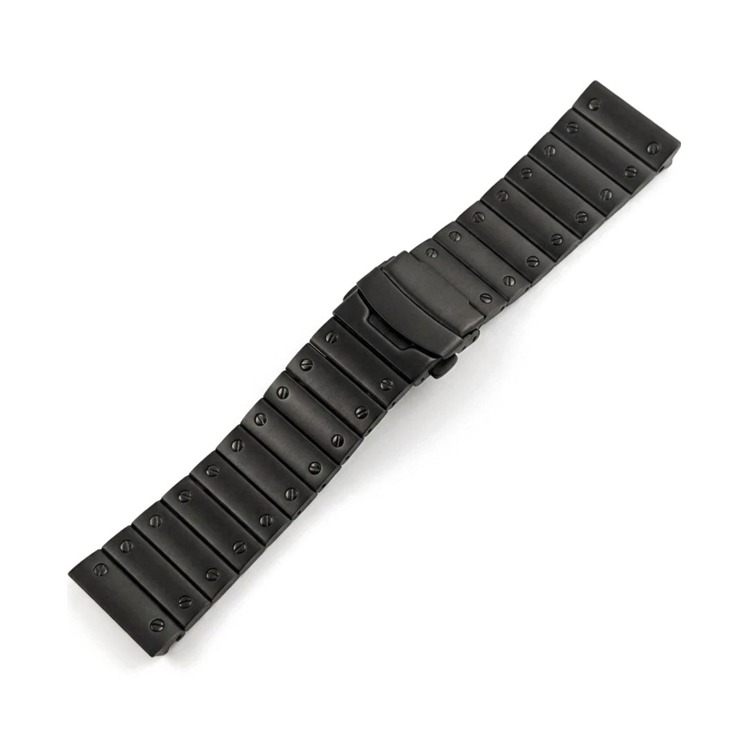 Santeiko Santos-style screw-link watch bracelet in matte black PVD | The Golden Mods