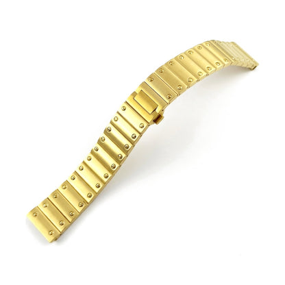Santeiko Santos-style screw-link watch bracelet in yellow gold | The Golden Mods