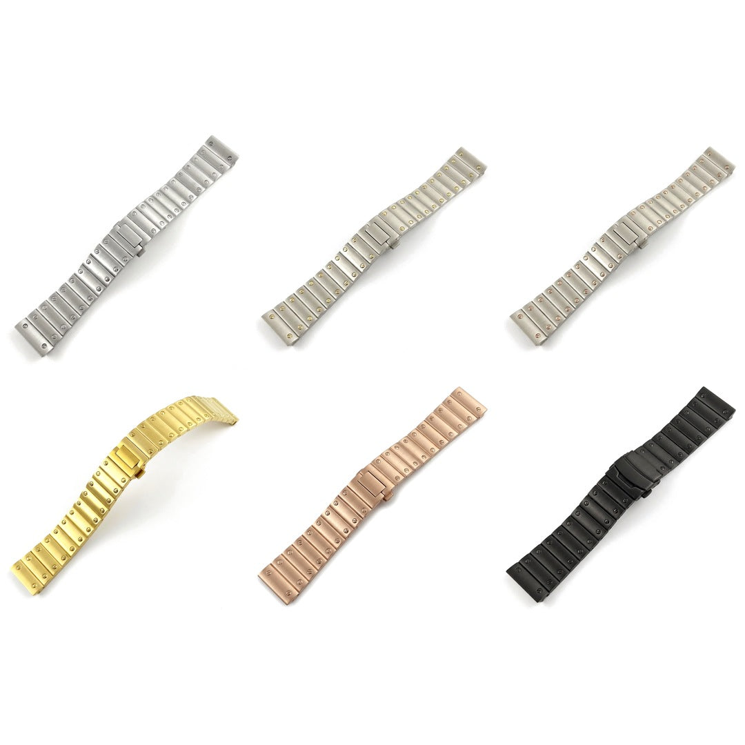Santeiko Santos-style screw-link watch bracelet, all finishes together | The Golden Mods
