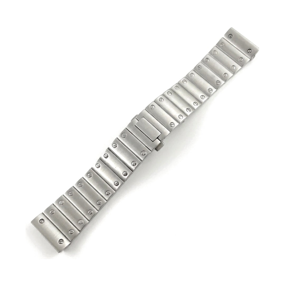 Santeiko Santos-style screw-link watch bracelet in brushed stainless steel | The Golden Mods