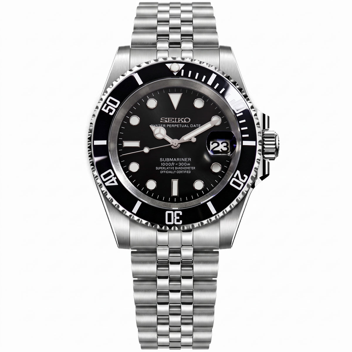 Seikomariner Black Seiko mod watch – Jubilee bracelet
