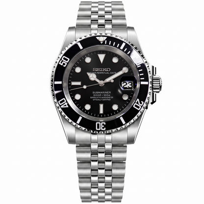 Seikomariner Black Seiko mod watch – Jubilee bracelet