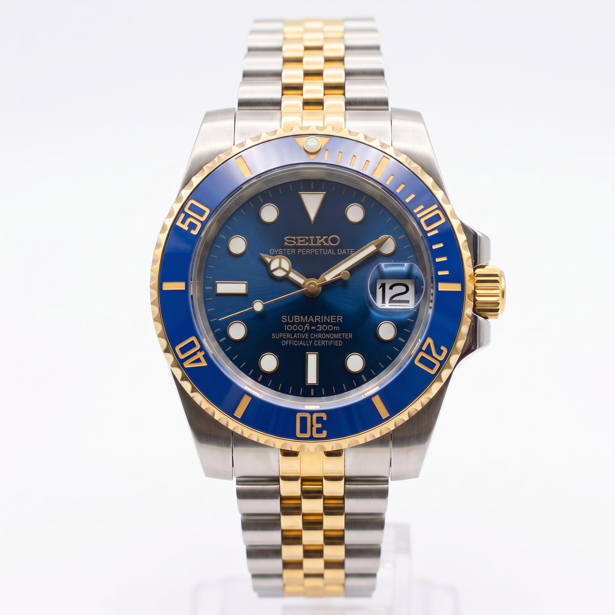 Seikomariner Bluesy Seiko mod watch – Jubilee bracelet