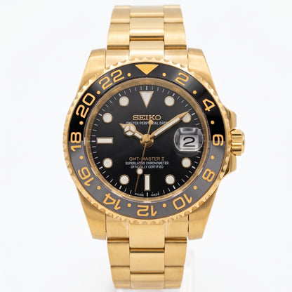 Seikomariner Gold Zombie Seiko mod watch – Oyster bracelet