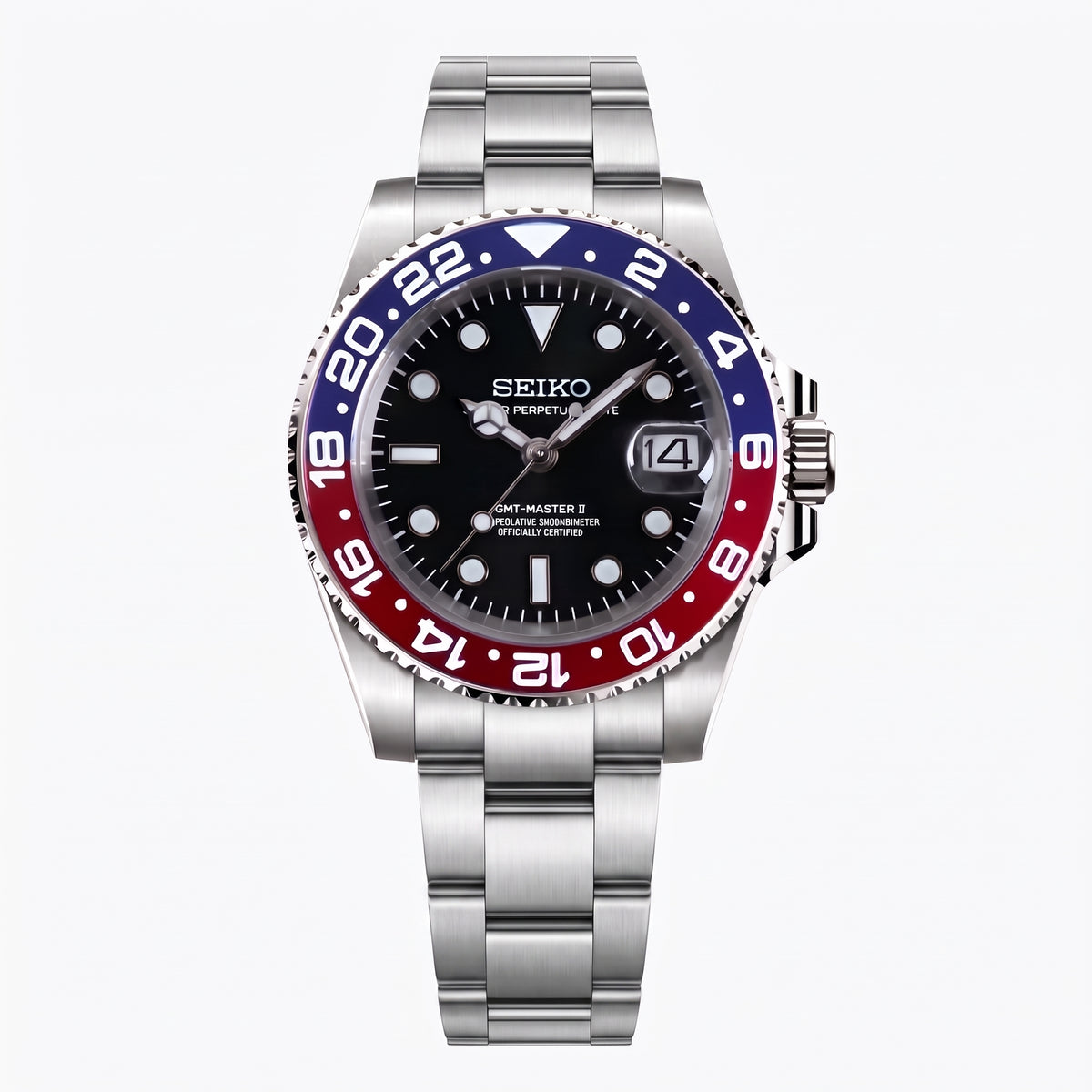 Seikomariner Pepsi Seiko mod watch – Oyster bracelet