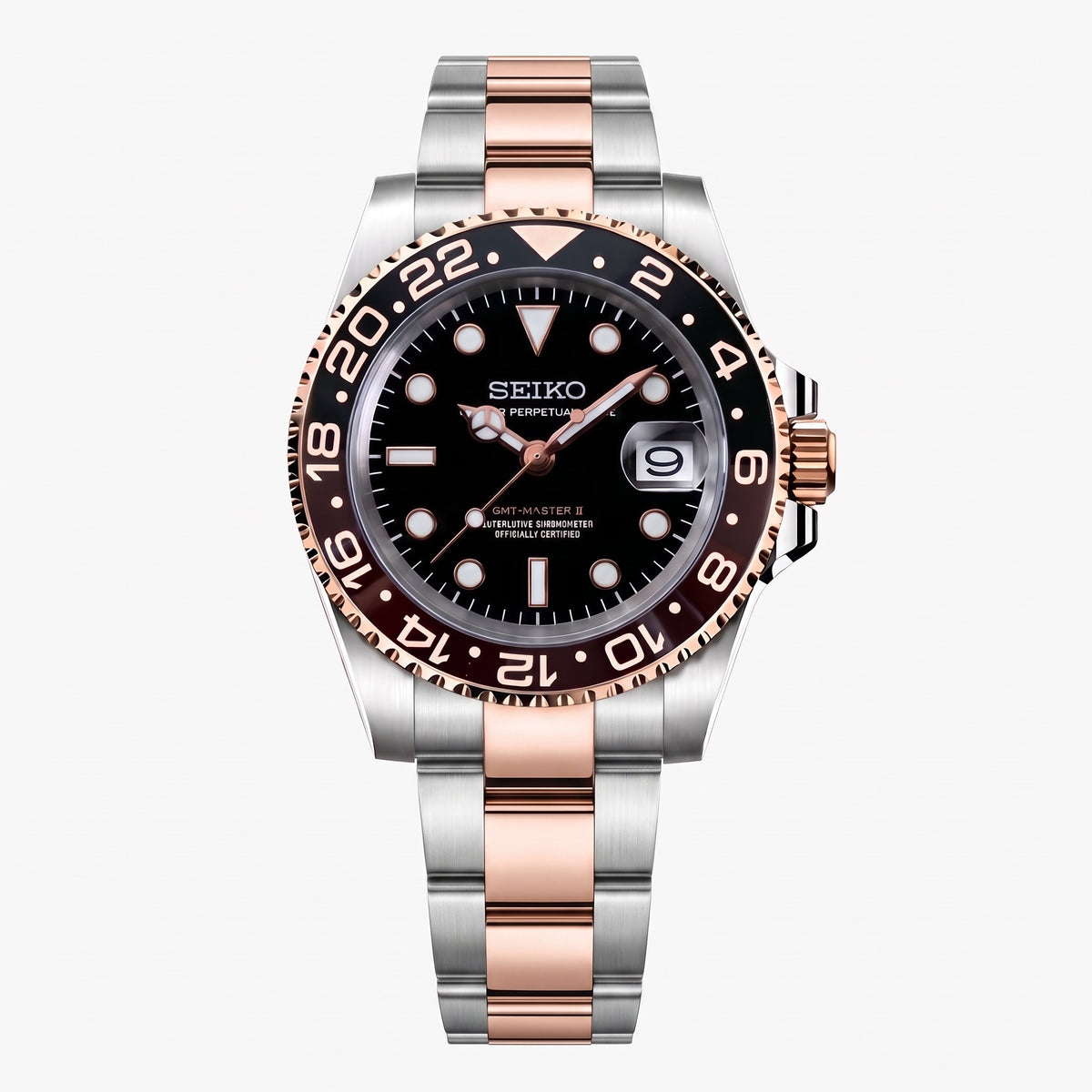 Seikomariner Rootbeer Seiko mod watch – Oyster bracelet